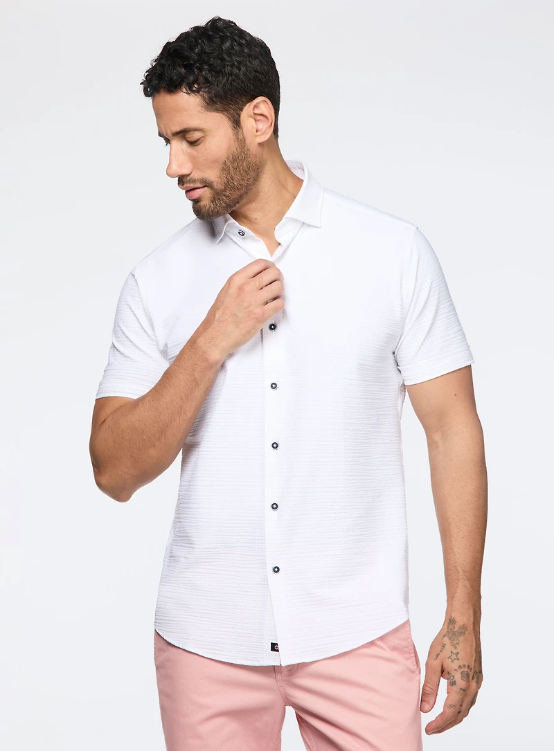 Chemise extensible à texture gaufrée