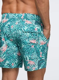 Maillot de bain turquoise à imprimé floral