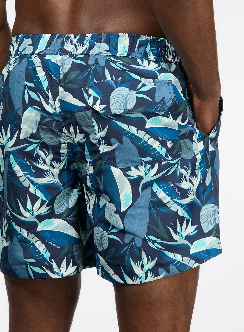 Maillot de bain à motif feuillage