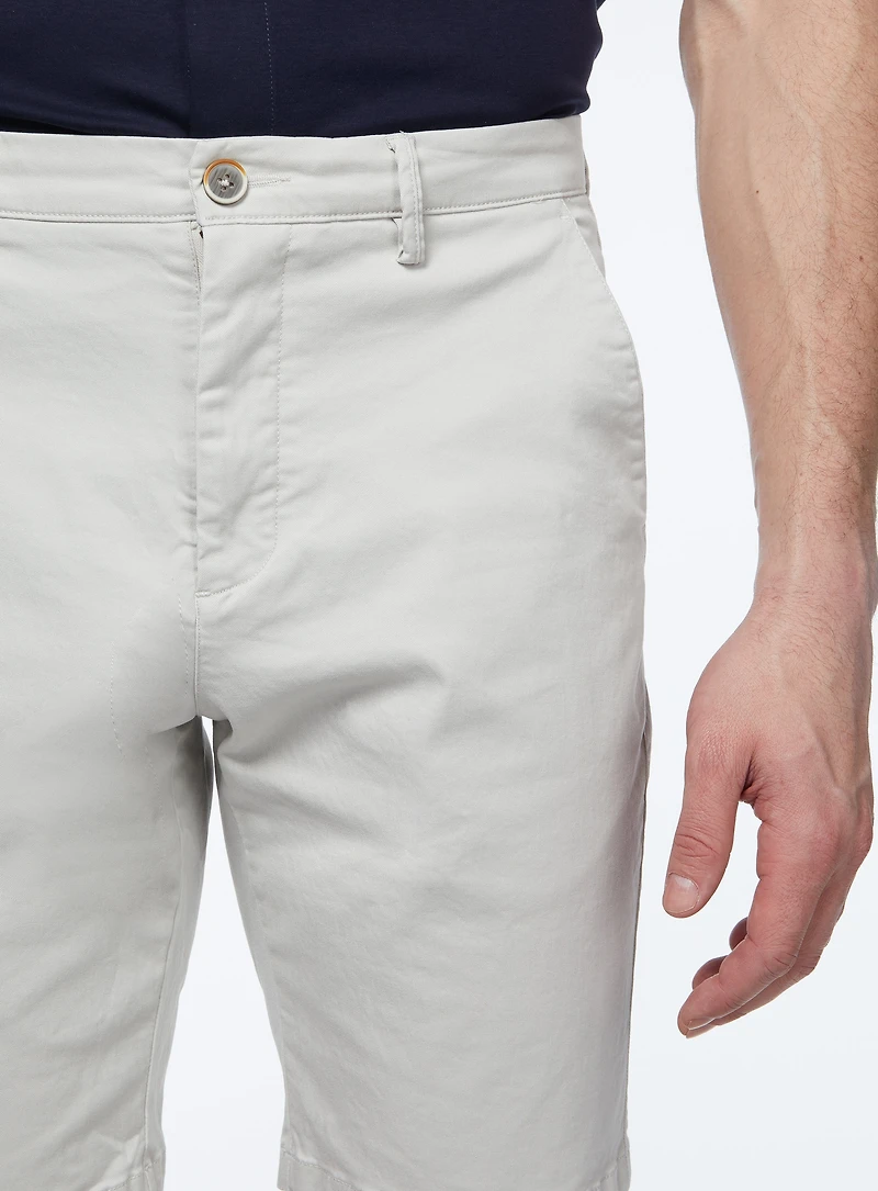 Solid Five Pockets Bermuda