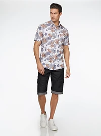 Bermuda en denim extensible cinq poches