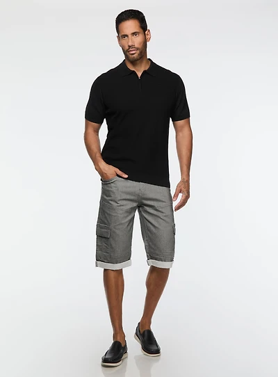 Five Pockets Stretch Denim Bermuda