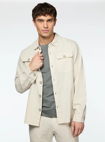 Surchemise beige en lin