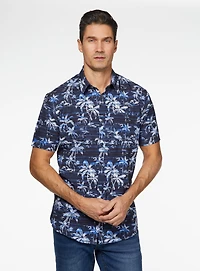 Palm Trees Print Short Sleeve Shirt
