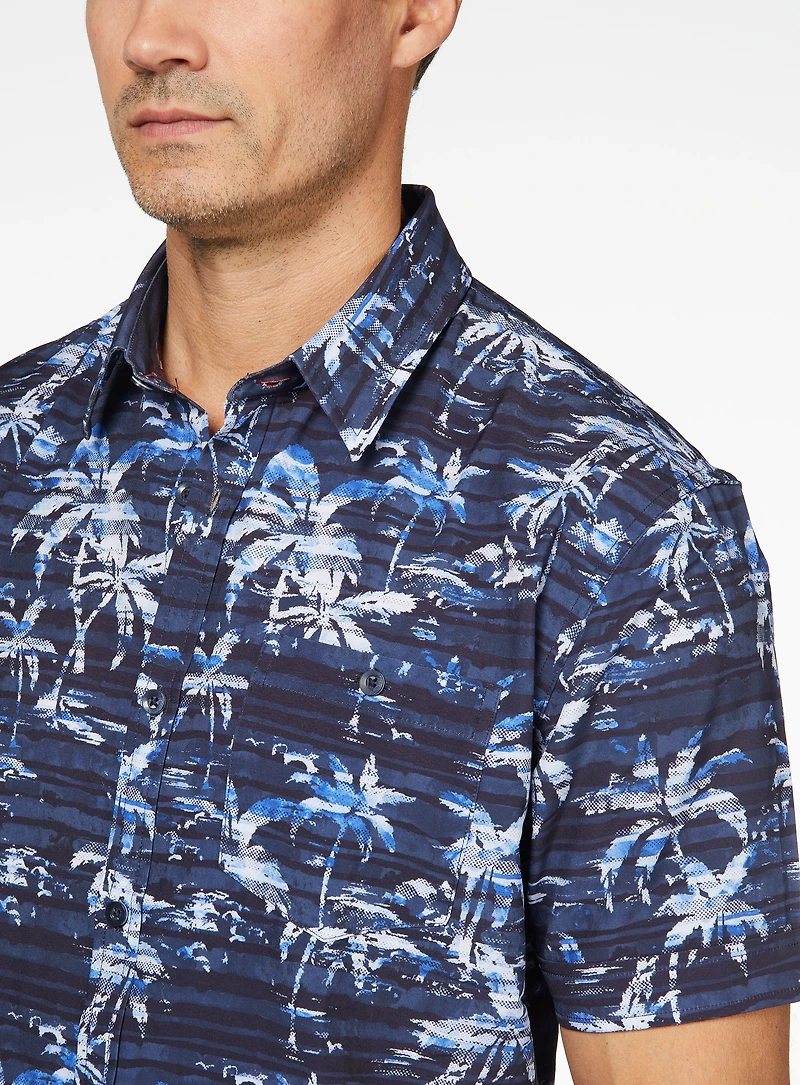 Palm Trees Print Short Sleeve Shirt