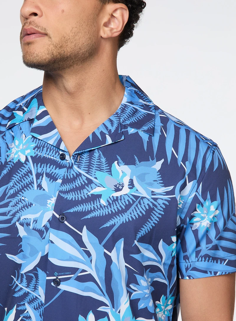 Chemise à imprimé de feuillage