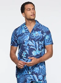 Chemise à imprimé de feuillage