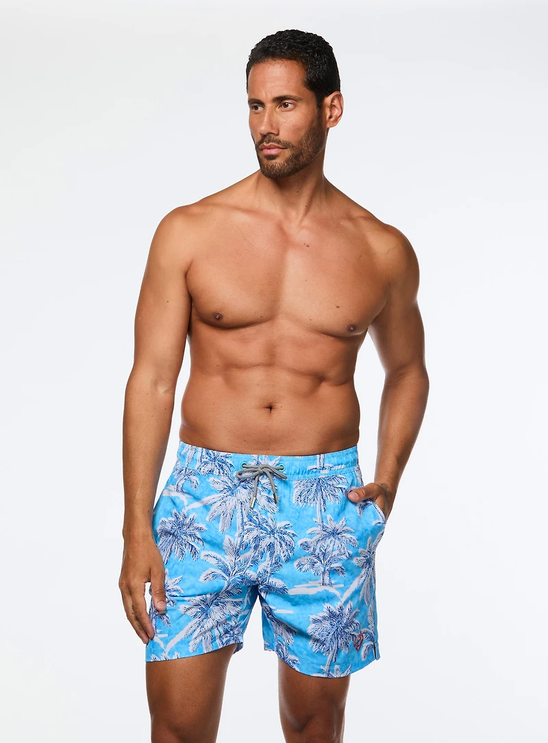 Maillot de bain à imprimé palmiers