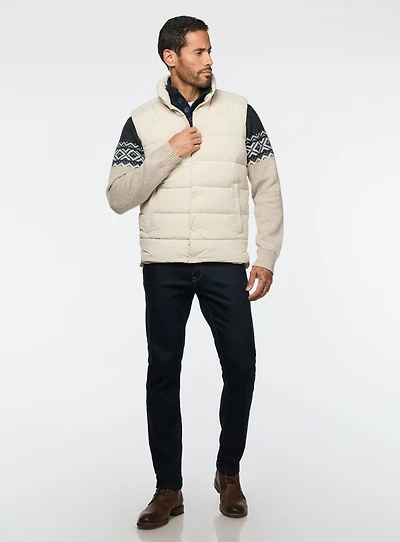 White Sleeveless Quilted Jacket