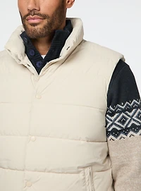 White Sleeveless Quilted Jacket