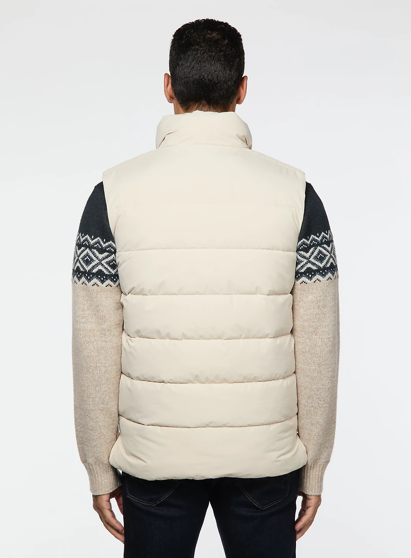 White Sleeveless Quilted Jacket