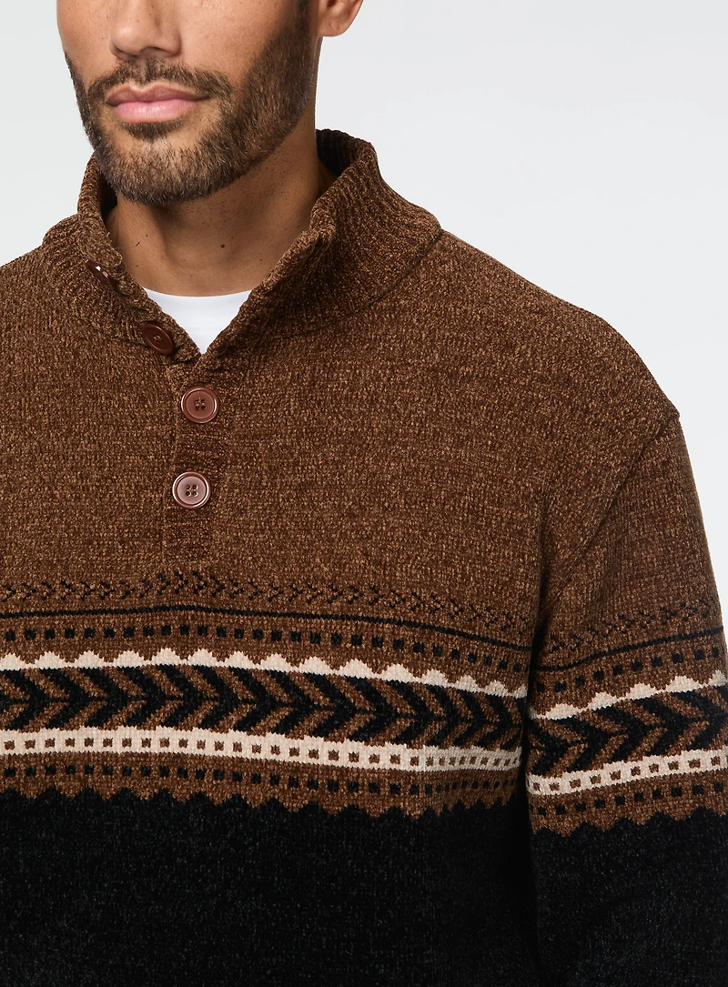 Chandail bronze à motif jacquard