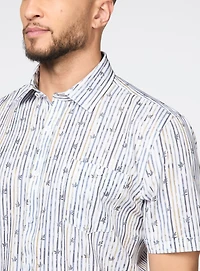 Lines Print Stretch Shirt