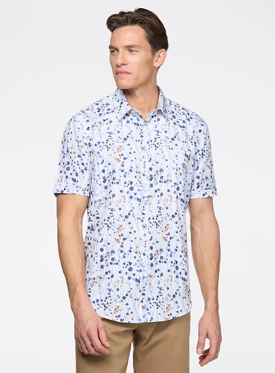 Twig Print Stretch Shirt