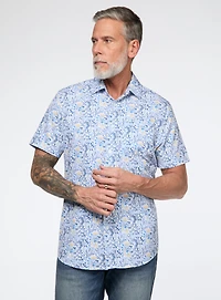 Fireworks Print Stretch Shirt