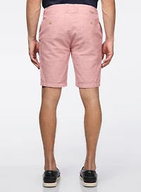 'Linny' Solid Linen Bermuda