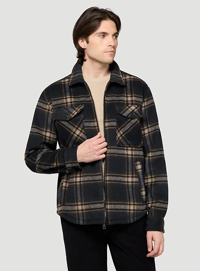 Manteau marine à carreaux
