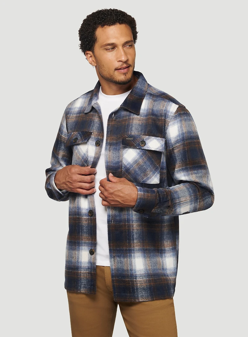 Navy Plaid Overshirt