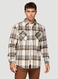 White and Grey Plaid Overshirt