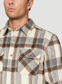 White and Grey Plaid Overshirt