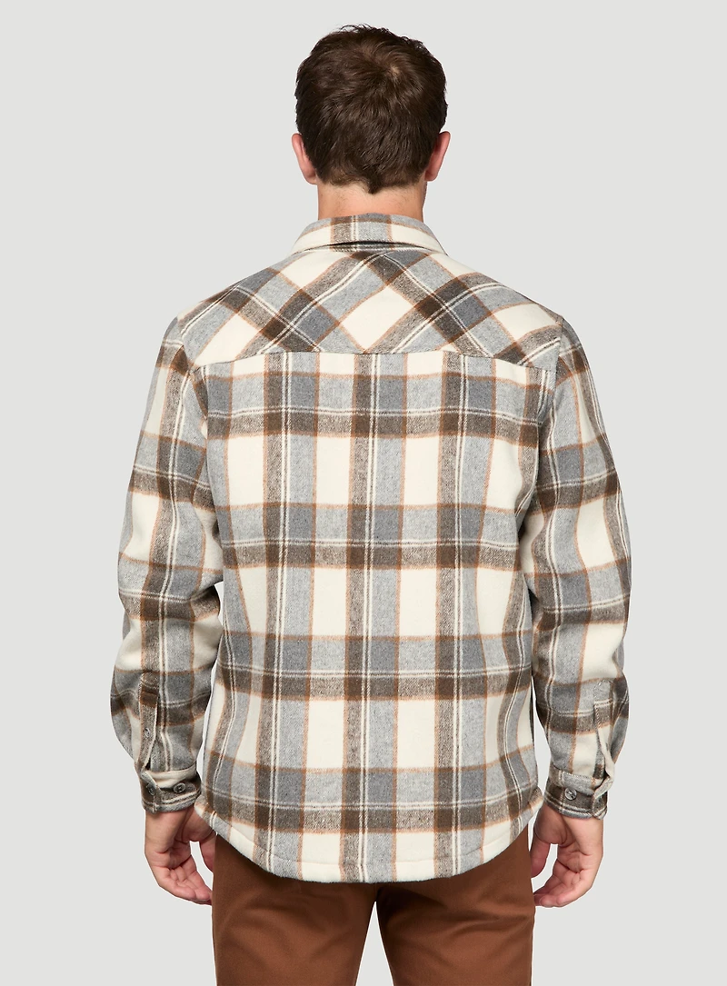 White and Grey Plaid Overshirt