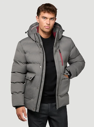 Quilted Lined Hooded Jacket