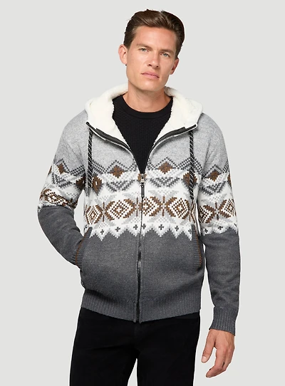 Cardigan gris Fair Isle
