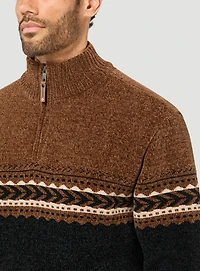 Black and Cognac Chenille Sweater