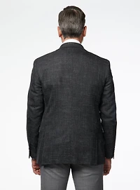 Black Linen Effect Sport Jacket