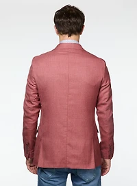 Veston rouge à effet lin