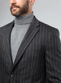 Complet charbon à rayures grises