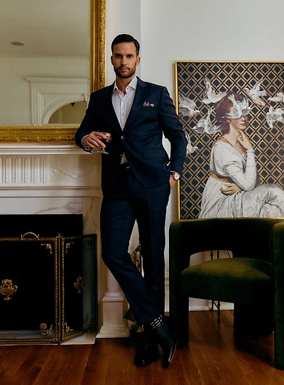 Checkered Burgundy Suit