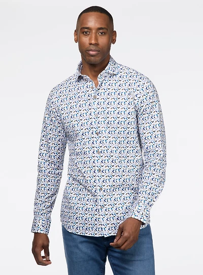Chemise extensible à motif géométrique
