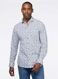 Chemise extensible à motif géométrique