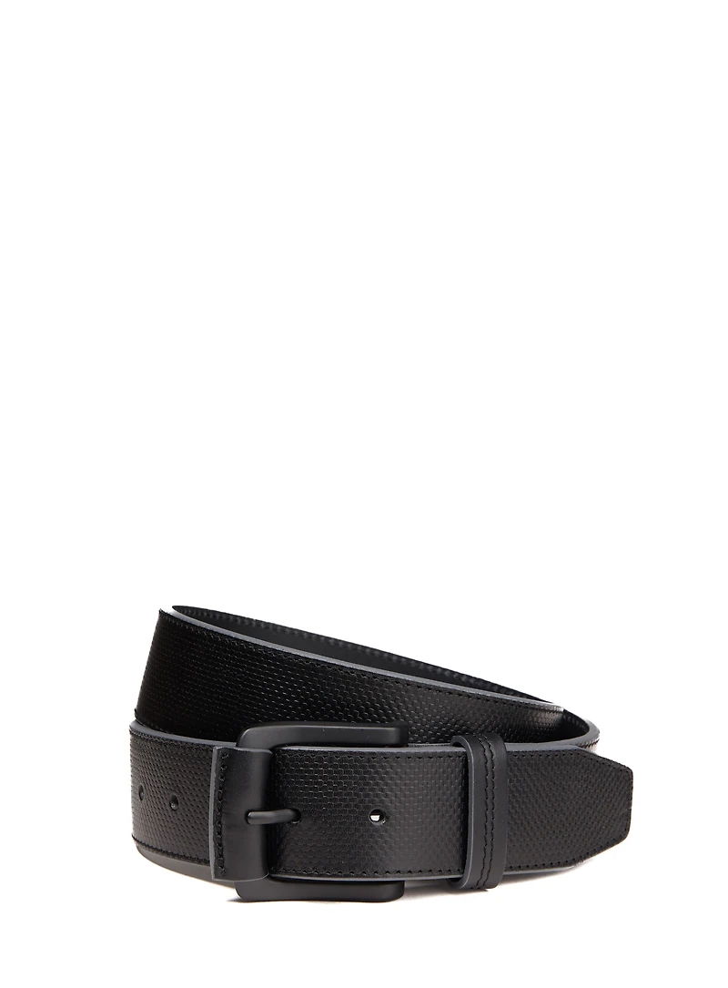 Ceinture en cuir noire texturée