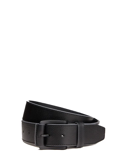 Ceinture en cuir noire texturée
