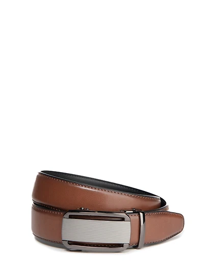 Ceinture habillée en cuir cognac