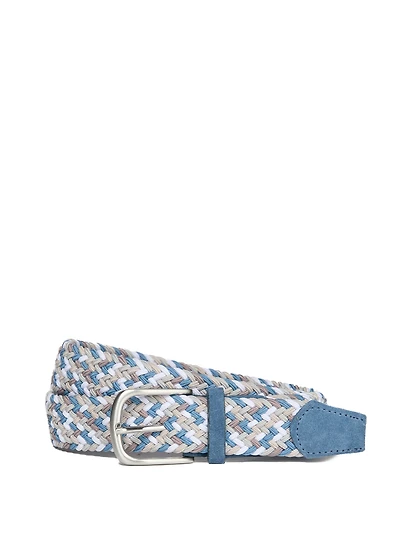 Beige and Blue Braided Belt
