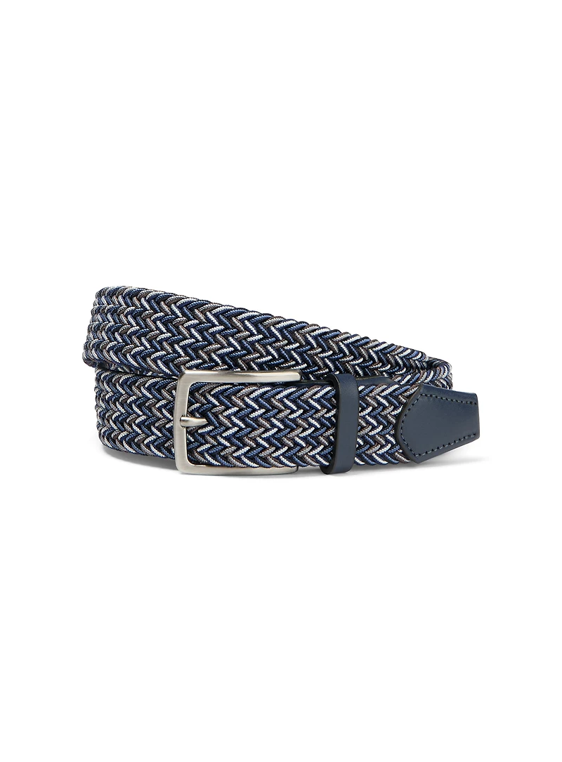 Grey and Navy Braided Belt