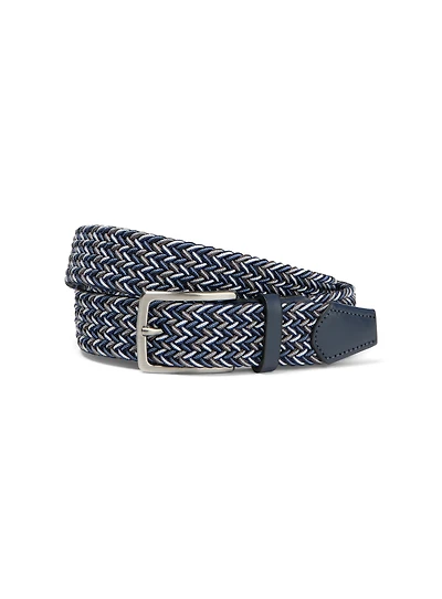 Grey and Navy Braided Belt