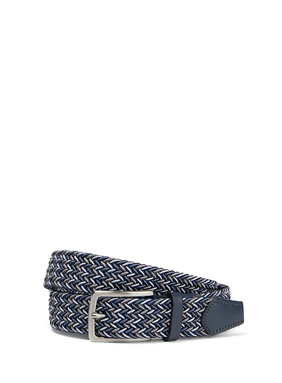 Grey and Navy Braided Belt