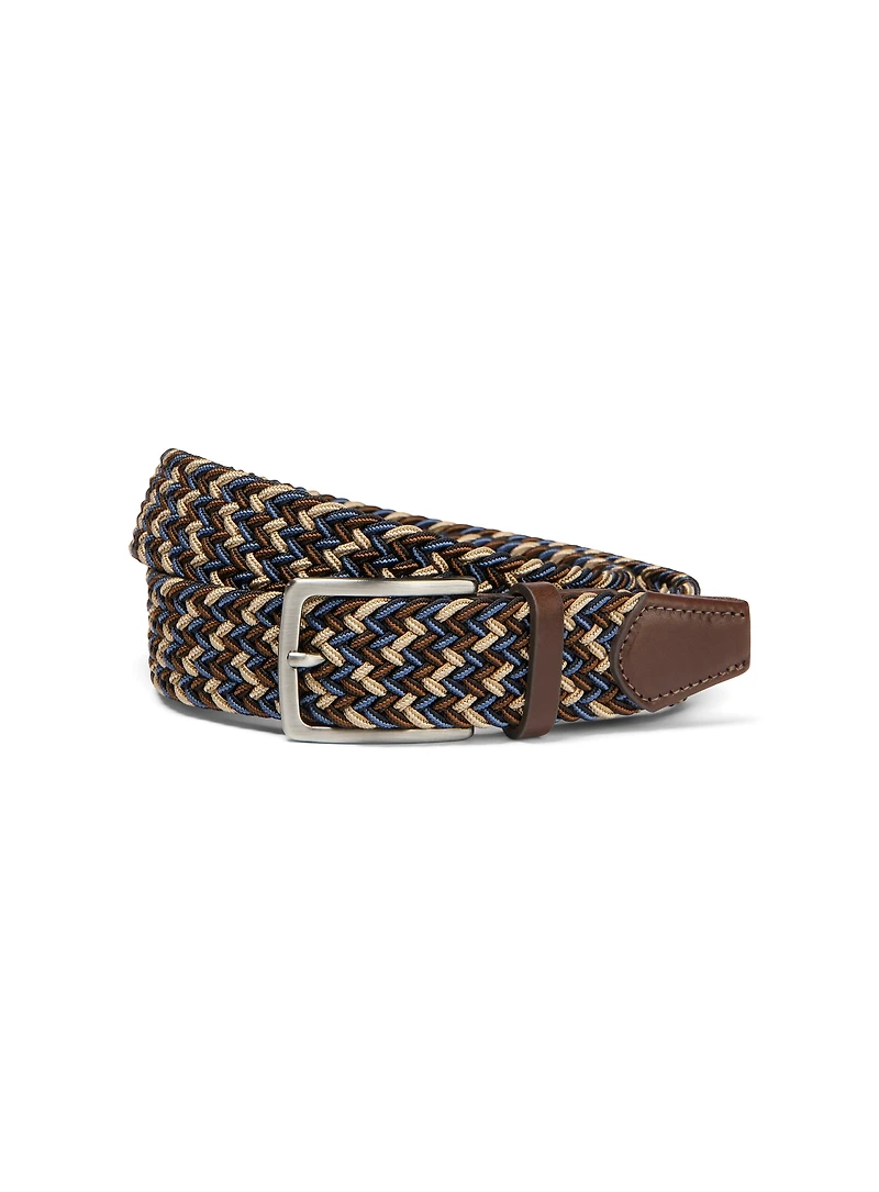Brown and Navy Braided Belt