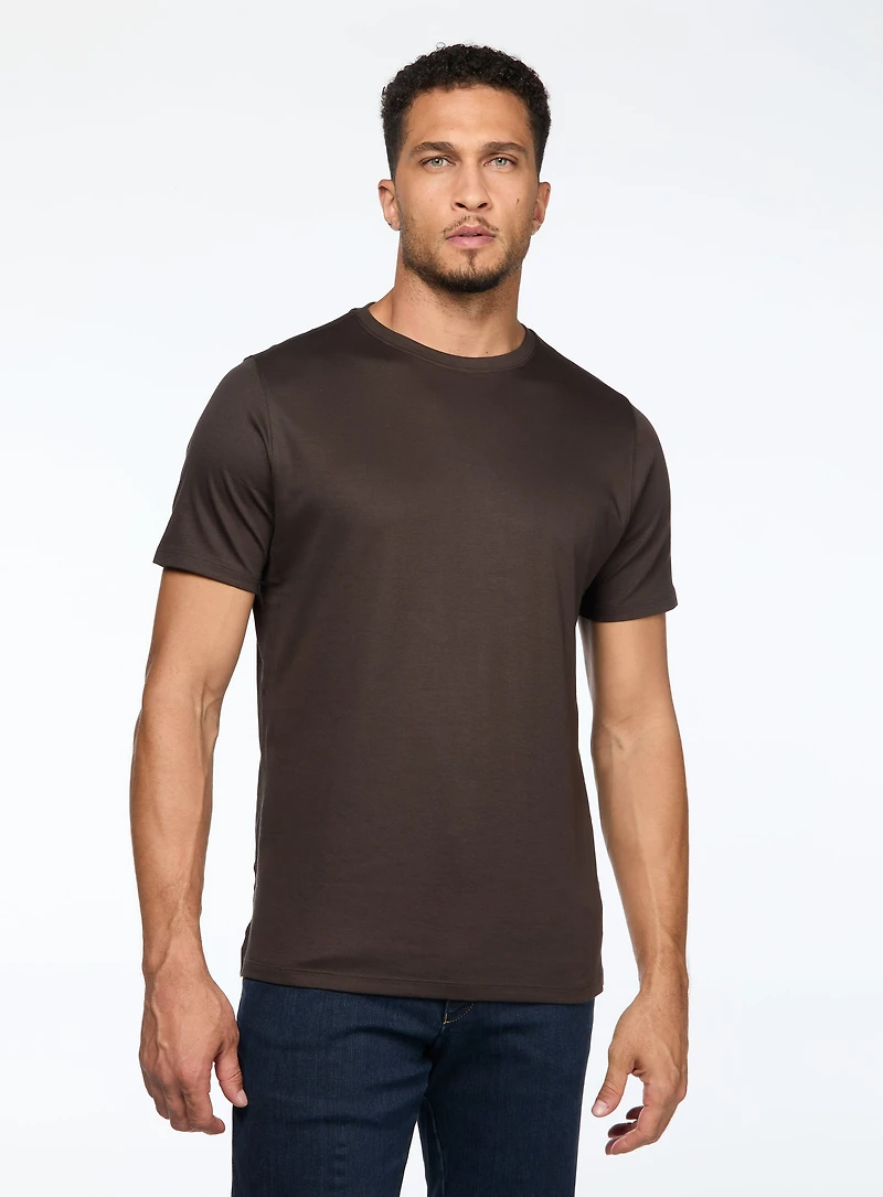 T-shirt col rond en coton pima