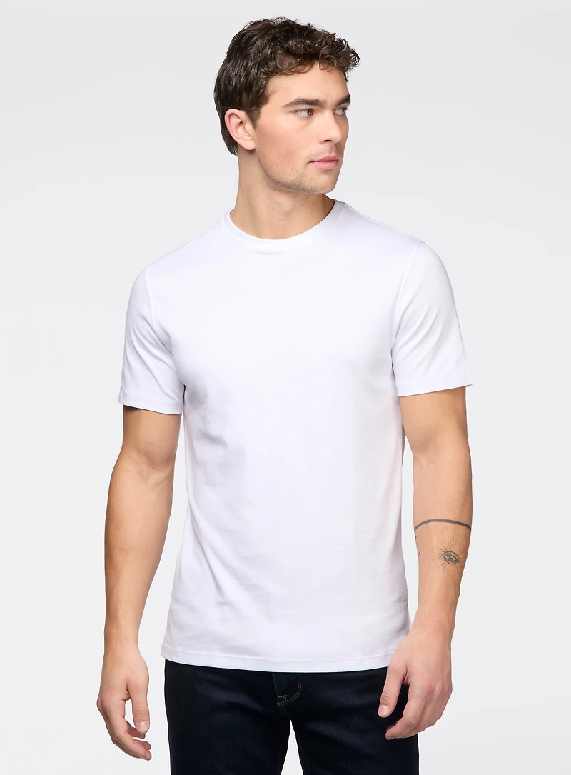 T-shirt col rond en coton pima