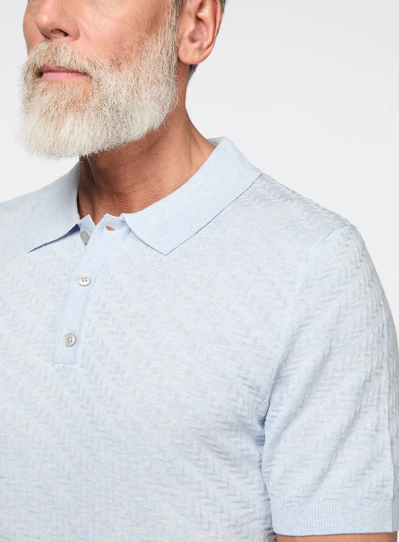 Polo en tricot texturé