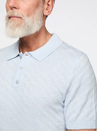 Polo en tricot texturé