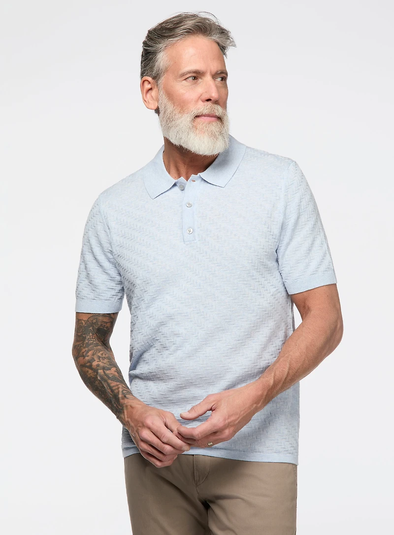 Polo en tricot texturé