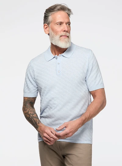 Polo en tricot texturé