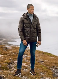 Hooded Brown Leather Jacket