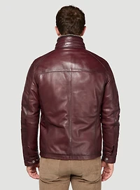 Manteau en cuir bourgogne